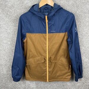 Quechua Full Zip Boys 14-15 Years Decathlon Windbreaker Jacket Brown Blue‎